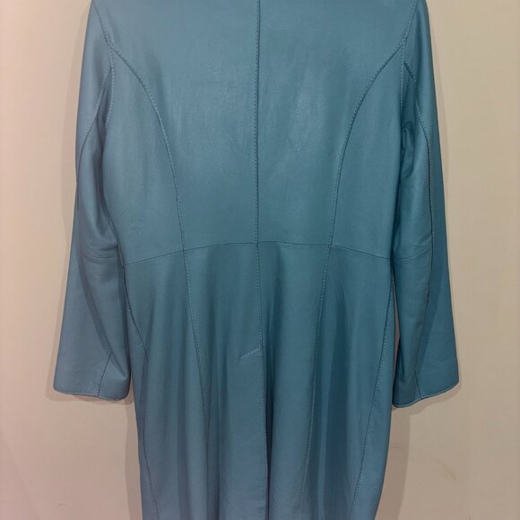 Bebe Turquoise Leather Long Coat - Picture 4 of 4
